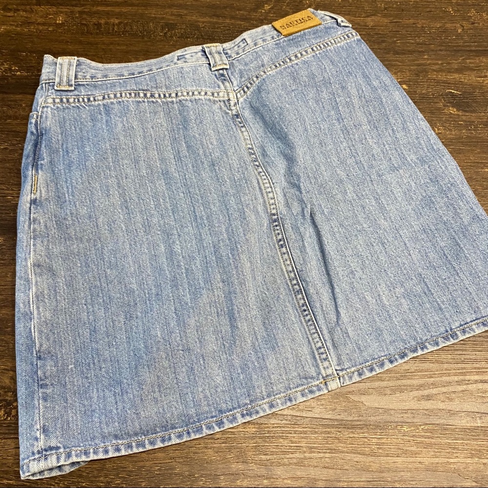 Nautica Vintage 1990s High waist Denim Jean Skirt - Picture 8 of 10